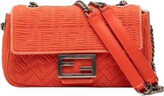 Fendi Pre-owned Vintage Nylon Shoulder Bag - Dames - Vintage Schoudertas - Oranje - ONE Size - Nylon - Vintage