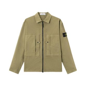 Stone Island Casual Shirts, male, Green, Size: XL Shirt