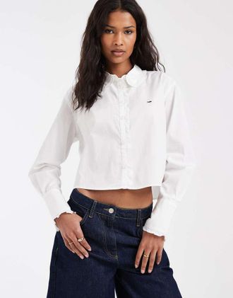 Tommy Jeans Camicia bianco sporco con volant