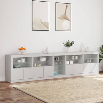 Berkfield Home Sideboard with LED Lights White 283x37x67 cm | Size: 283 x 37 x 67 cm