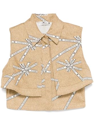 Elisabetta Franchi logo-print shirt - Neutrals