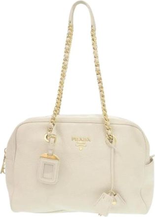 Prada Pre-owned Shoulder Bags, female, Beige, Size: ONE SIZE Pre-owned Vintage Shoulder Bag