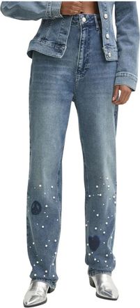 Moschino Slim-fit Jeans - Dames - Regular Fit Jeans - Blauw - W29 - Leer - Jeans