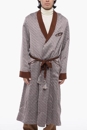 Maison Margiela MM1 Cardigan Lungo a Pois con Cintura Maison Margiela