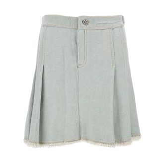 Barrie Rokken, Dames, Blauw, S, Katoen, Geplooide Rok met Gesp