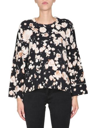 Moschino Relaxed Fit Floral Patterned Wool Mix Sweater