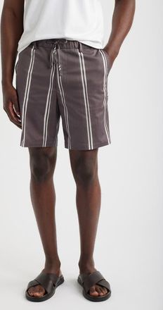 BOSS Kane Stripe Stretch Cotton Shorts in Medium Purple at Nordstrom, Size 36