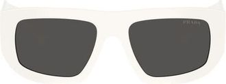 Prada 53mm Irregular Sunglasses in White/Dark Grey at Nordstrom