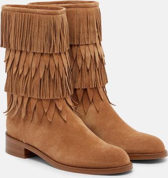 Aquazzura Maverick fringed suede mid-calf boots