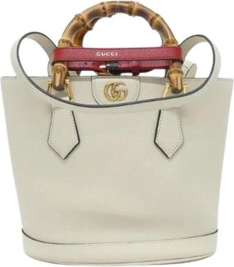 Gucci Pre-owned Diana Leather Handbag - Pre-owned - Mujer - Beige - ONE SIZE