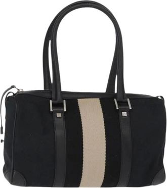 Gucci Pre-owned Handbags, female, Black, Size: ONE SIZE Pre-owned Canvas Handbag