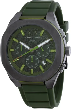 A|X Armani Exchange Sync Chronograph Quartz Green Dial Mens Watch AX4292