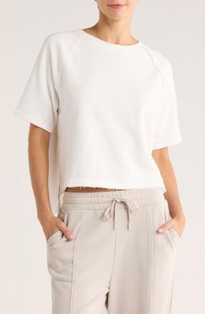 Yogalicious Metro Sunday High Washed Terry Top in White Dove at Nordstrom Rack, Size X-Large