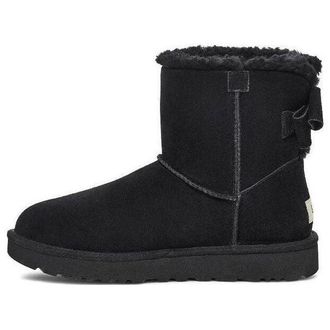 UGG (WMNS) UGG Mini Bailey Suede Bow Black 1153514-BLK