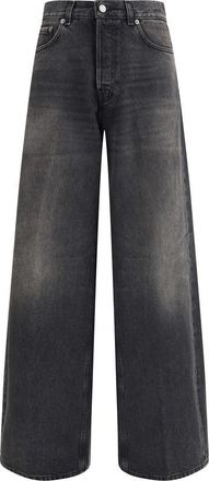Haikure Baggy Jeans met Wijde Pijpen - Dames - Loose Fit Jeans - Zwart - W25 - Katoen - Jeans