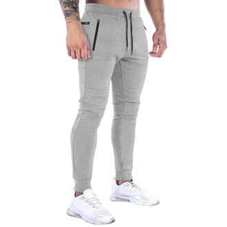Generic Mens Joggers Sweatpants Slim Fit Workout Training Pants Gym Workout Tapered Trousers Athletic Joggers Pants with Zipper Pockets Drawstring Elastic Wai