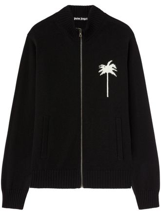 Palm Angels Gebreid vest met palmbomen - Zwart