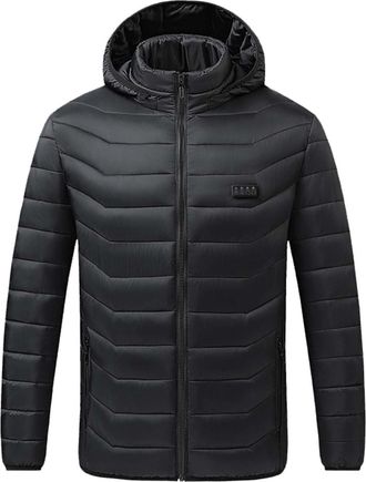 Generic Heated Jackets for Men,Full Zip Heat Coat 9/19/21 Heating Zone Heating Jacket 4 Levels Heat Settings Electric USB Smart Heated Jacket Mens Winter Heat