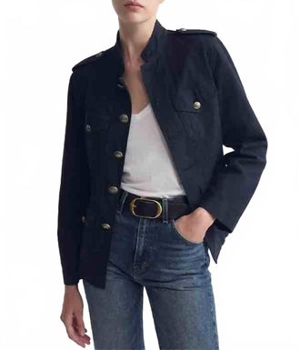 Nili Lotan Raymond Cotton Jacket In Midnight