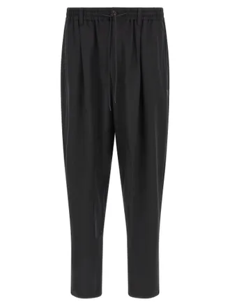 Yohji Yamamoto Black Polyester Casual Mens Pants