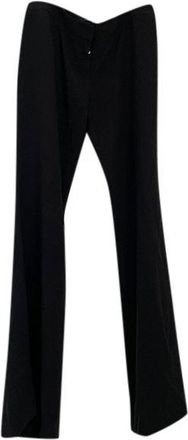 Alexander McQueen Black Crepe Wide Leg Trousers Size M