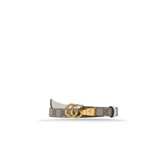 Gucci Belts, female, Beige, Size: 115 CM Leather Belt with Iconic Logo Buckle