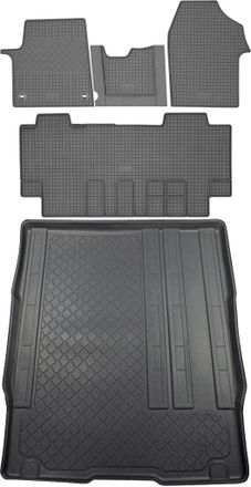 OEM Opel Vivaro C Van (5 Puertas) Desde 03.2019 Set - Alfombrillas De Goma Para Coche + Alfombrilla Para Maletero