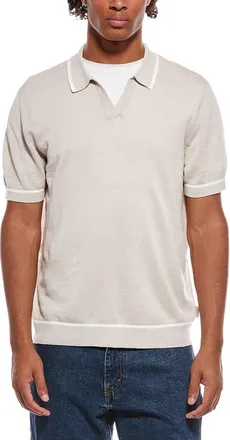 Onia Linen Johnny Collar Polo Sweater