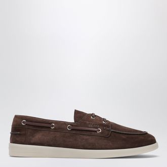 Prada Brown Suede Boat Shoes