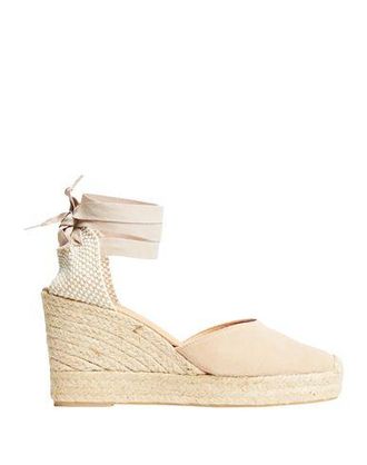 8 by YOOX SUEDE LEATHER WEDGE ESPADRILLES