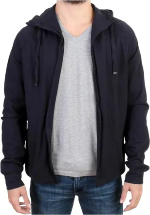 Costume National Blauwe Katoenen Hoodie Elegante Stijl - Heren - Vesten met rits - Blauw - M - Katoen - Hoodies & sweatvesten