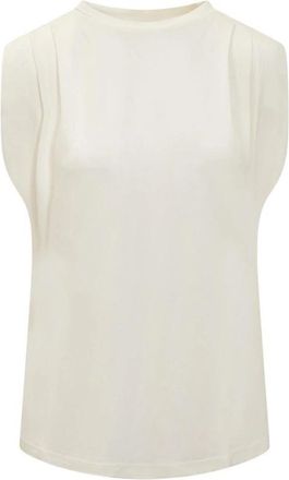 Michael Kors Sleeveless Round Neck Cotton T-Shirt - Dames - Tops zonder mouwen - Wit - M - Katoen - Tops
