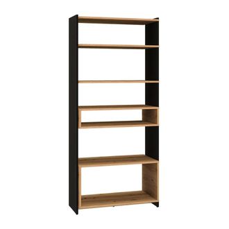 Petits Meubles Librero 7 estantes y negro fachada de mdf madera