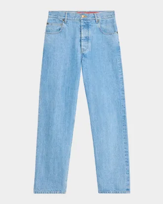 Thom Browne Men & apos;s Washed Selvedge Denim Straight-Leg Jeans