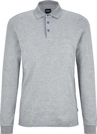 BOSS logo-embroidered cotton polo shirt - men - Cotton - S - Grey