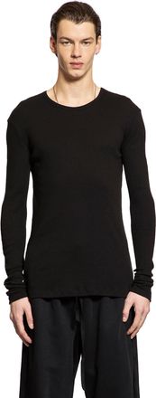 Ann Demeulemeester Greg Long Sleeve T-Shirt in Cotton Rib Jersey