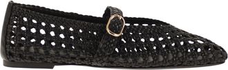 Stuart Weitzman gewebte Nappaleder-Flats mit Riemen