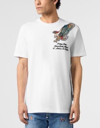 Philipp Plein Round Neck T-Shirt Eagle Montecarlo Men in White at Nordstrom, Size Xxx-Large