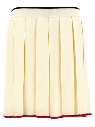Thom Browne White Virgin Wool Long Womens Skirt