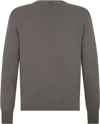 Herno Mens Gray Cashmere Sweater Clothing