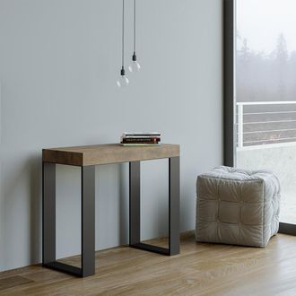 Itamoby Consola Mesa Extensible 90 X 40 - 300 Cm Dise&ntilde;o Madera Metal Tecno Noix