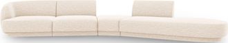 BLOOMINGLOFT 7-Sitzer Design Sofa Miley mit abgerundeter Form und Ottomane rechts - Chenille