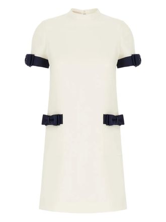 Valentino Garavani bow-detail short-sleeve mini dress - White