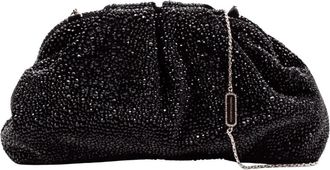 Twentyfourhaitch Rhinestone Clutch - Dames - Clutches - Zwart - ONE Size - Tassen