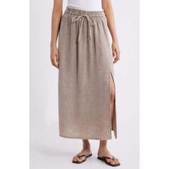 Splendid Adele Cotton Gauze Maxi Skirt in Light Wicker Beige at Nordstrom, Size X-Small