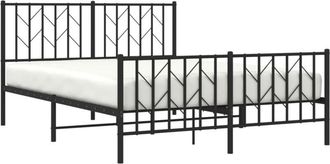 vidaXL Estructura Cama Sin Colch&oacute;n Con Estribo Metal Negro 135x190 Cm Vidaxl