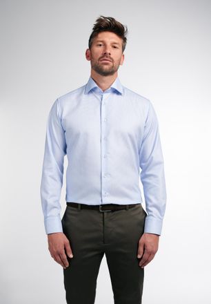 Eterna Langarmhemd ETERNA MODERN FIT, Herren, Gr. 38, Normalgr&ouml;ssen, blau (hellblau), 100% Baumwolle, tailliert, Manschette, Hemden Langarmhemd, NON IRON (b&uuml;