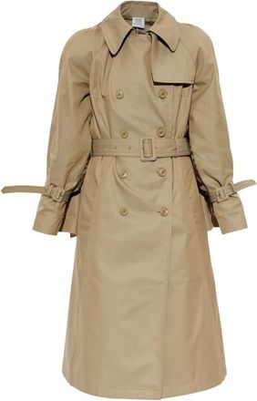 VETEMENTS Jas met ingezette schoudervullingen - Dames - Trenchcoats - Beige - S - Katoen - Jassen