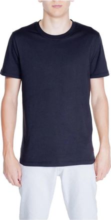 Peuterey Short Sleeve Crew Neck TShirt - Heren - T-shirts - Zwart - L - Katoen - Tops