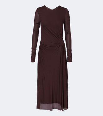 Max Mara Elegante gathered cr&ecirc;pe jersey midi dress